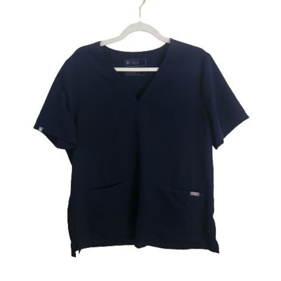 Figs Tops - Figs Casma Three Pocket Scrub Top Navy Size XL